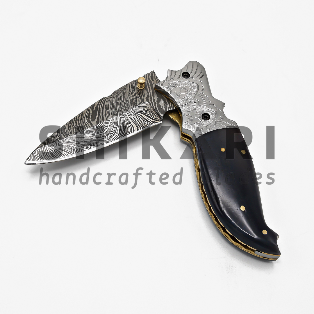 LUQ-002 Damascus Pocket Knife