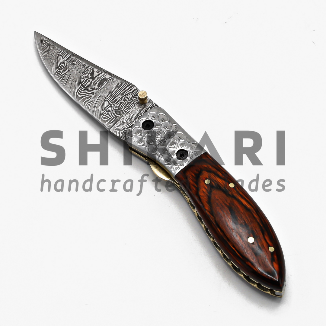 LUQ-001 Damascus Pocket Knife