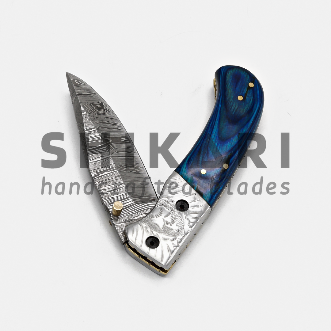 LUQ-003 Damascus Pocket Knife