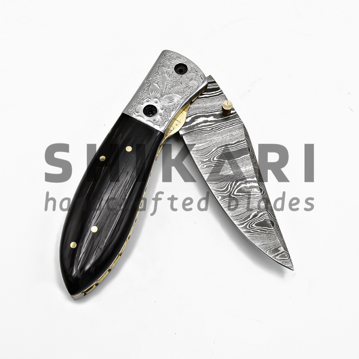 LUQ-001 Damascus Pocket Knife