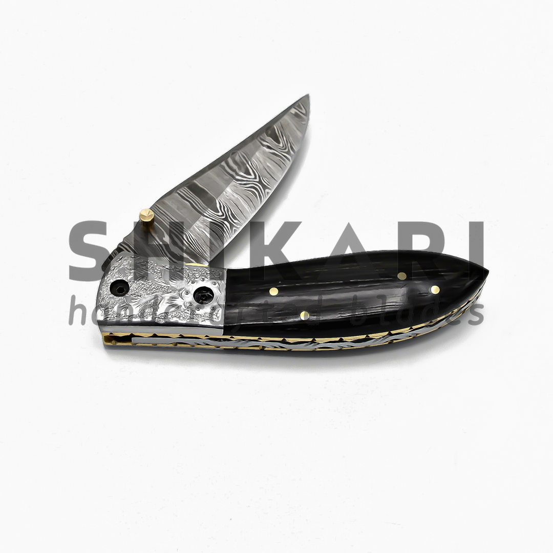 LUQ-001 Damascus Pocket Knife