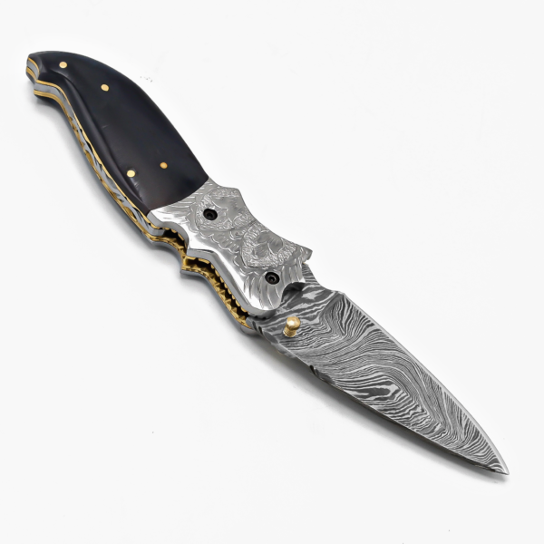LUQ-002 Damascus Pocket Knife - Image 7