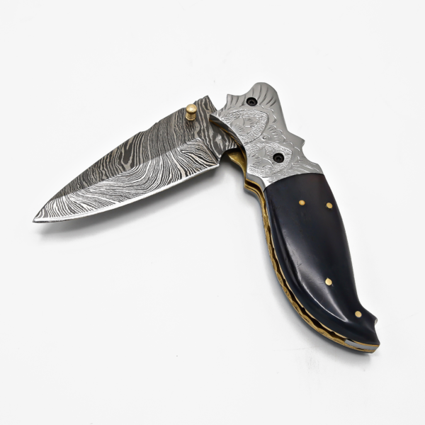 LUQ-002 Damascus Pocket Knife - Image 8