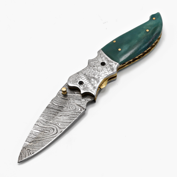 LUQ-002 Damascus Pocket Knife