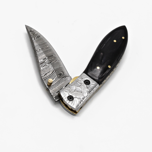 LUQ-001 Damascus Pocket Knife - Image 6