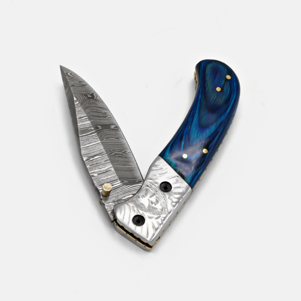 LUQ-003 Damascus Pocket Knife - Image 5