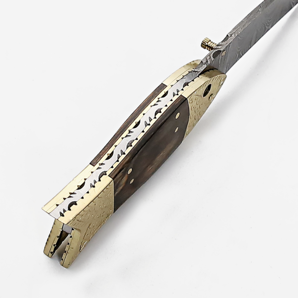 LUQ-009 Damascus Pocket Knife in Fish Shape - Image 3