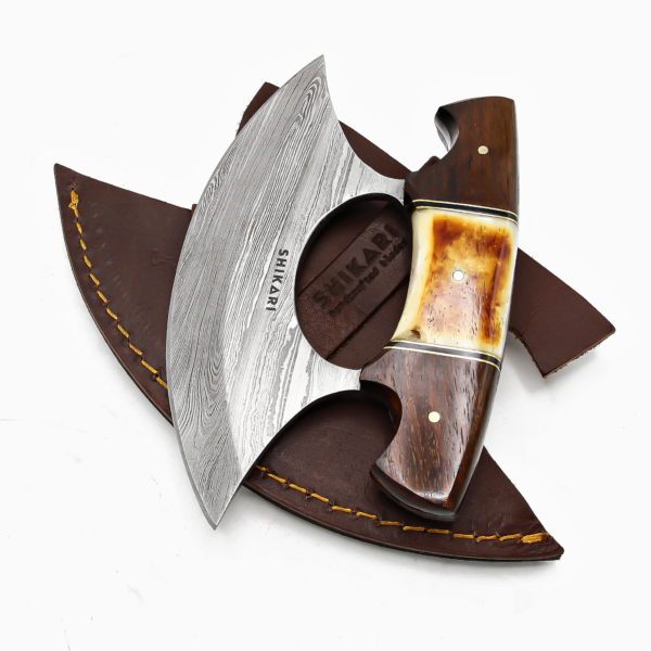 SQL-051 Damascus Ulu Knife - Image 6