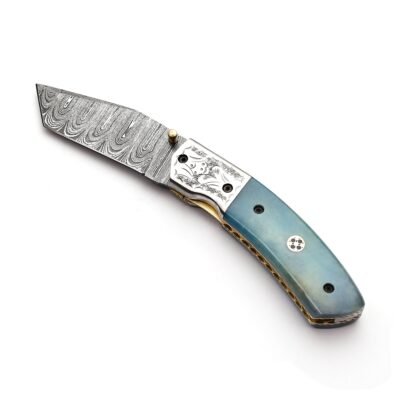 AR-006 Pocket knife with leather sheath