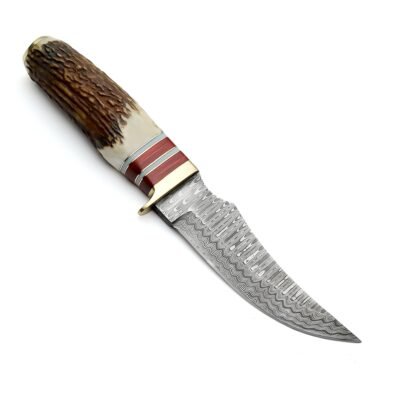 GK-028 Damascus Hunting Knife with Stag Handle