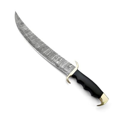 GK-053 Hunting Bowie Knife Damascuss Blade and Buffalo Horn Handle