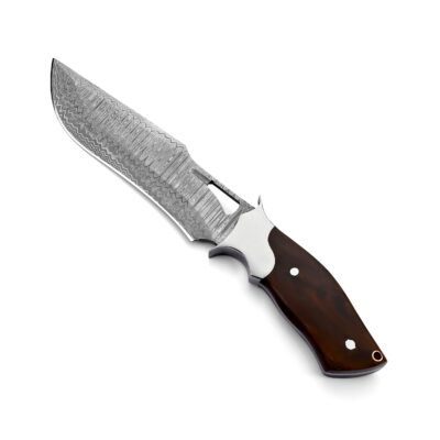 GK-055 Hunting Knife Damascuss Blade and Wood handle