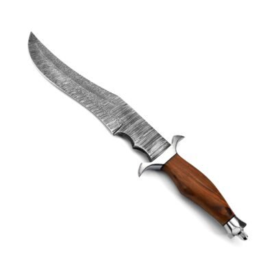 GK-058 Hunting Bowie Knife Damascuss Blade and Wood Handle