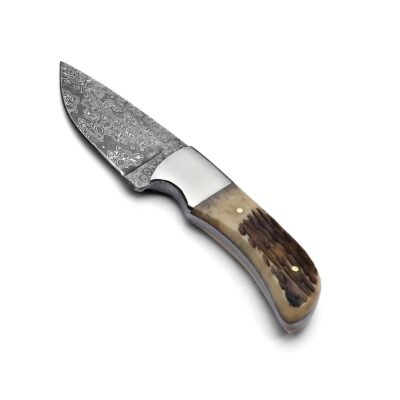 MI-001 Damascuss Blade and Bone Handle with fire work