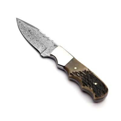 MI-008 Damascuss Blade and Bone Handle with fire work