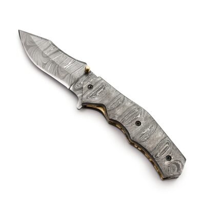 QAS-001 Full Damascuss Pocket Knife